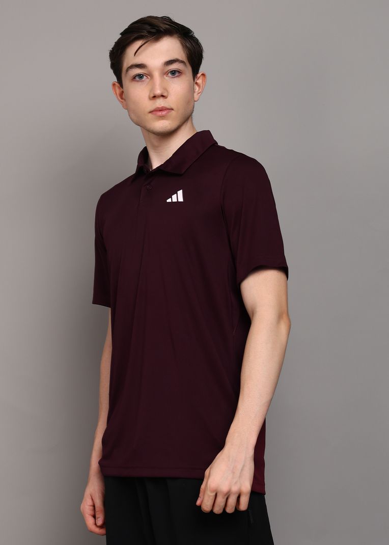 Men Solid Polo Neck Polyester Red T-Shirt - Image 4