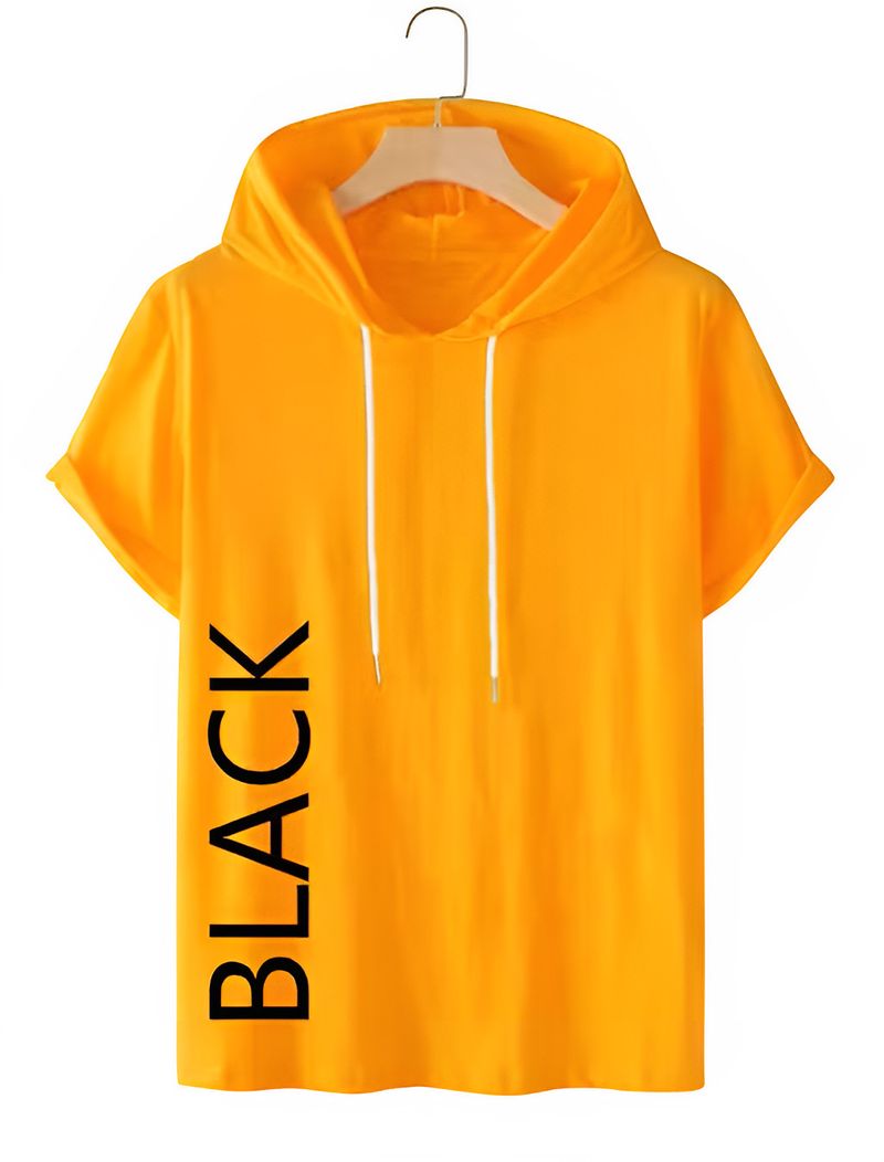 Mundali Men Black Hooded Neck Polyester T-Shirt - Image 5