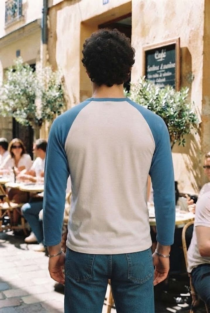 Bartus Men Blue Colorblock Cotton Blend T-Shirt - Image 3