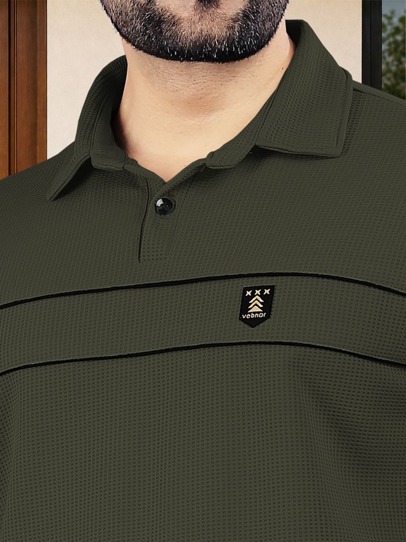 VeBNoR Green Polyester Polo Neck T-Shirt - Image 6