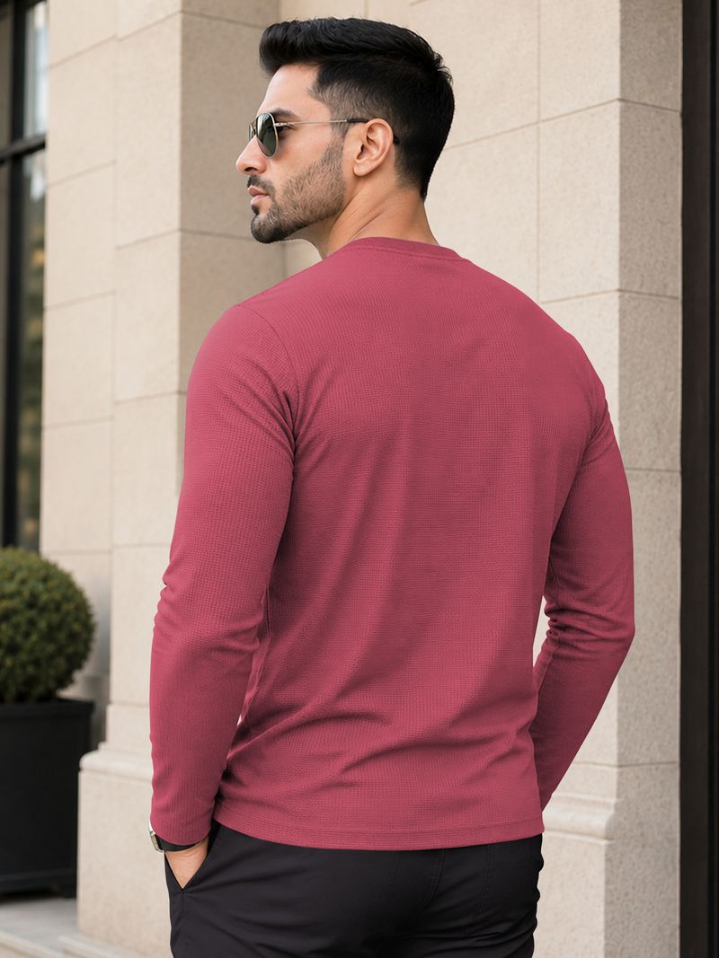 VeBNoR Men Pink Cotton Blend T-Shirt - Image 4