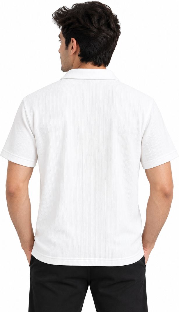 SRENTERPRISES Men White Cotton Blend Polo T-Shirt - Image 6