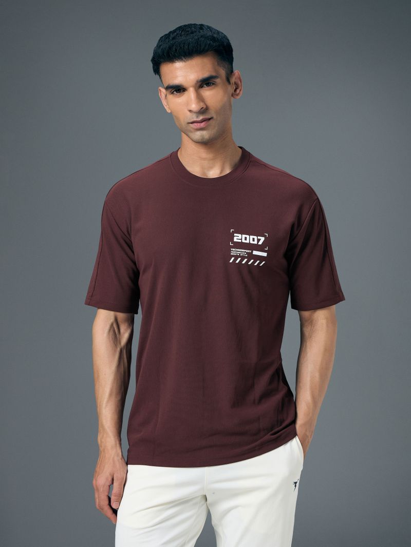 TechnoSport Men's Maroon Round Neck T-Shirt - Image 5