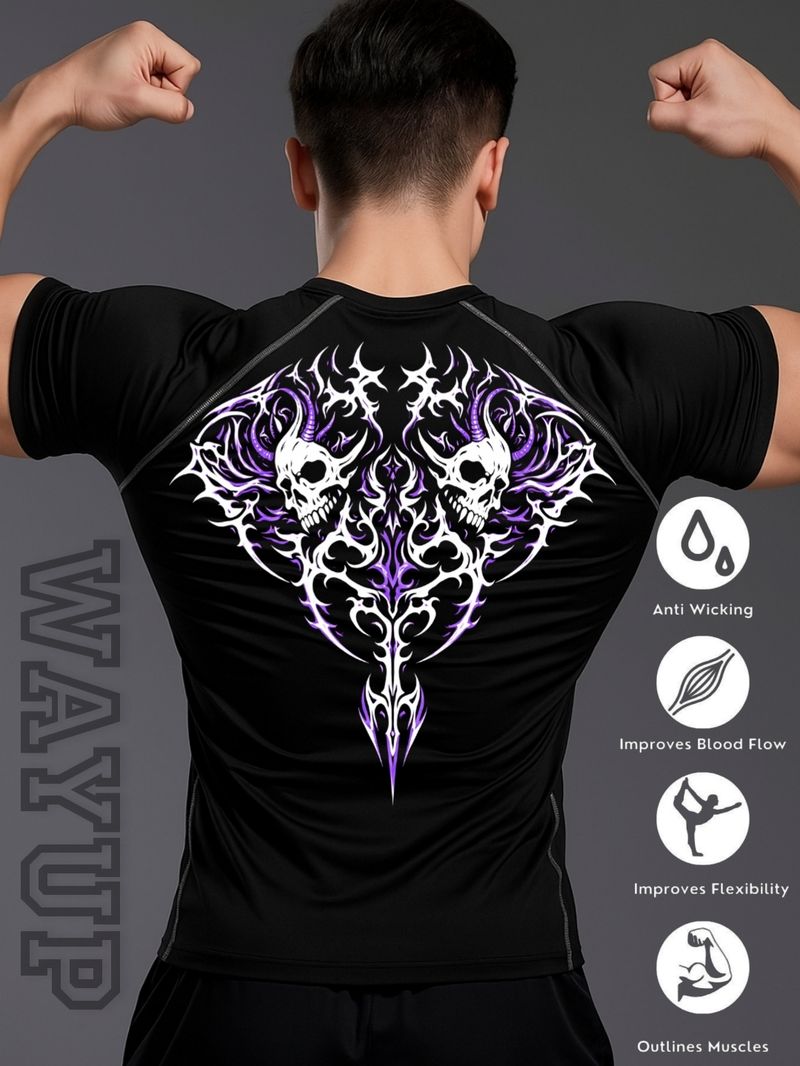 Wayup Men Typography, Graphic Print Round Neck Polyester Black T-...more - Image 5
