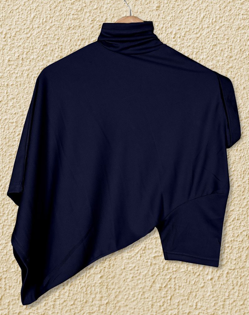METRONAUT Men Polo Neck Dark Blue T-Shirt - Image 3
