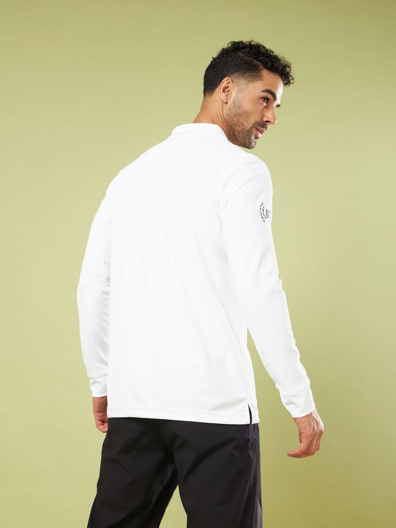 TechnoSport Men's White Zip Neck Polyester T-Shirt - Image 3