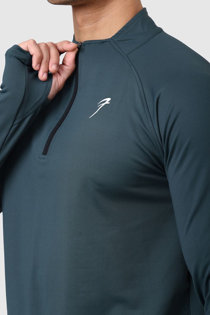 FuaarK Men Dark Green Polyester High Neck T-Shirt - Image 6
