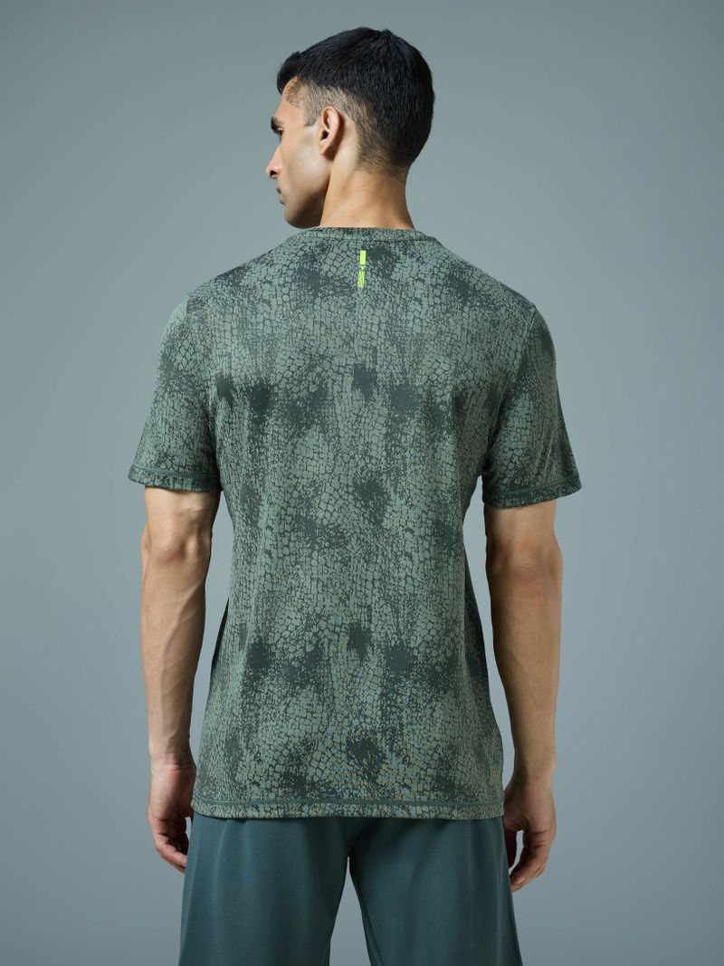 TECHNOSPORT Men Green Polyester T-Shirt - Image 3
