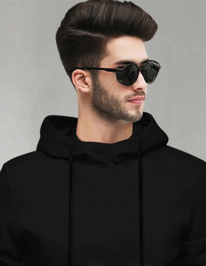 SPECTATOR Men Black Hooded Neck Cotton Blend T-Shirt - Image 5