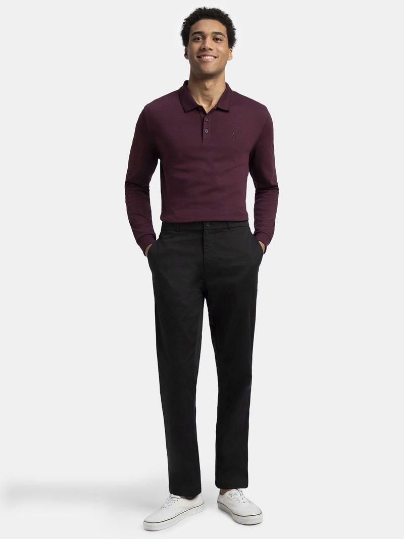 JOCKEY 3914 Men Maroon Polo Neck T-Shirt - Image 6
