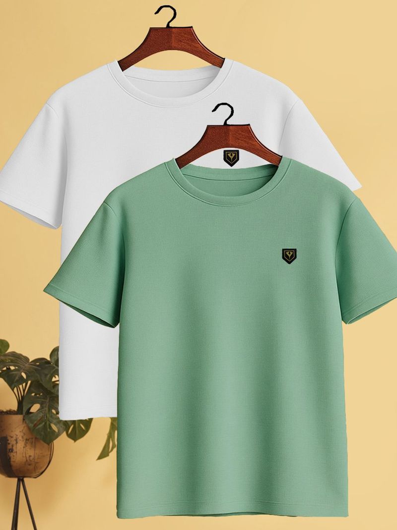 Yazole Men's 2-Pack Light Green, White T-Shirt - Image 2