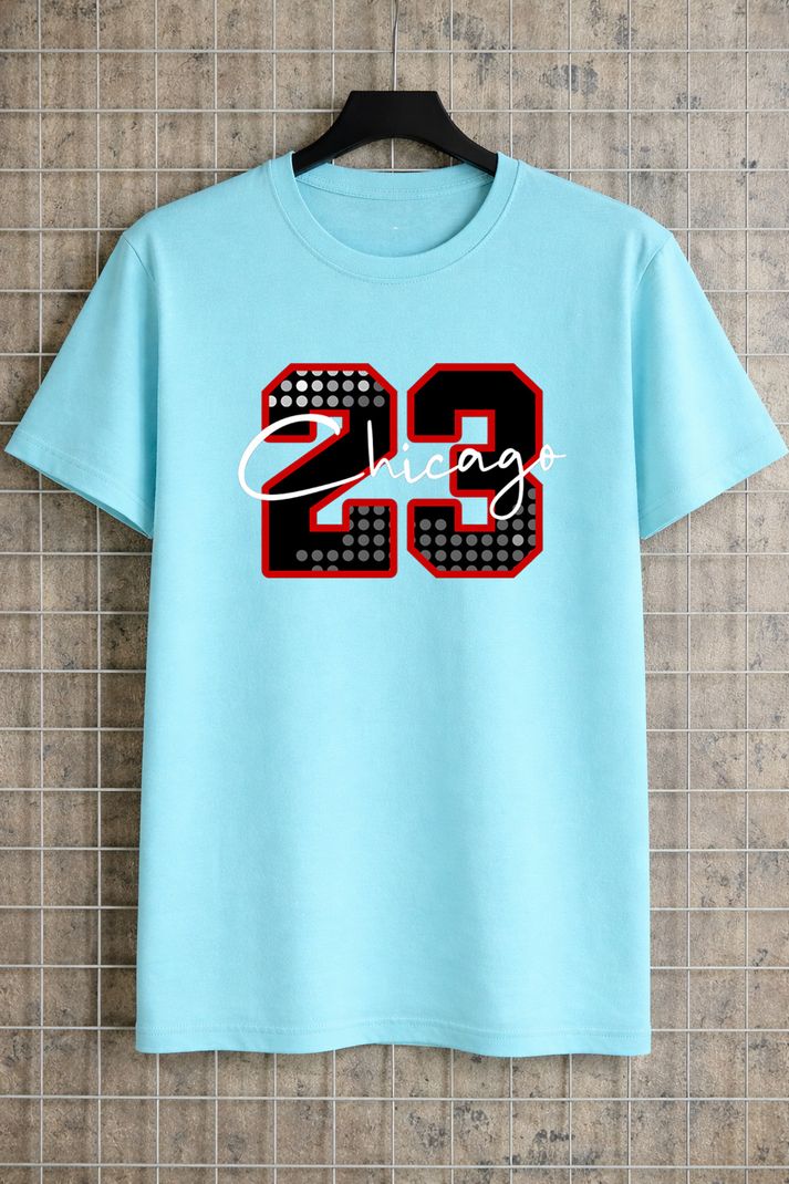 ABSTER Men Graphic Print, Typography Round Neck Pure Cotton Blue T-Shirt - Image 2