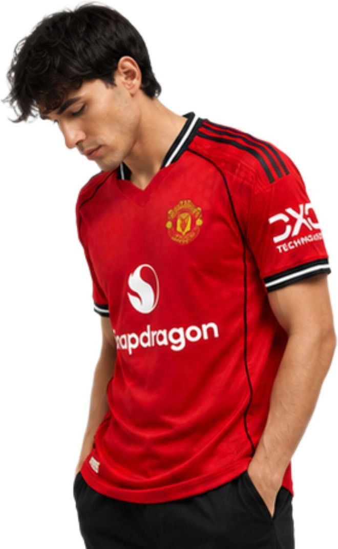 privic Men Printed V Neck Polyester Red T-Shirt - Image 2