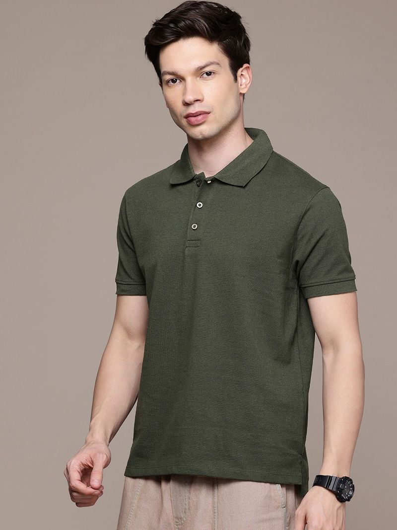 Moda Rapido Men Dark Green Polo Neck T-Shirt - Image 5