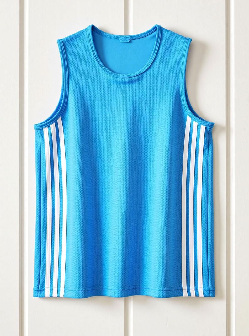 Men Blue Elastane Round Neck T-Shirt - Image 4
