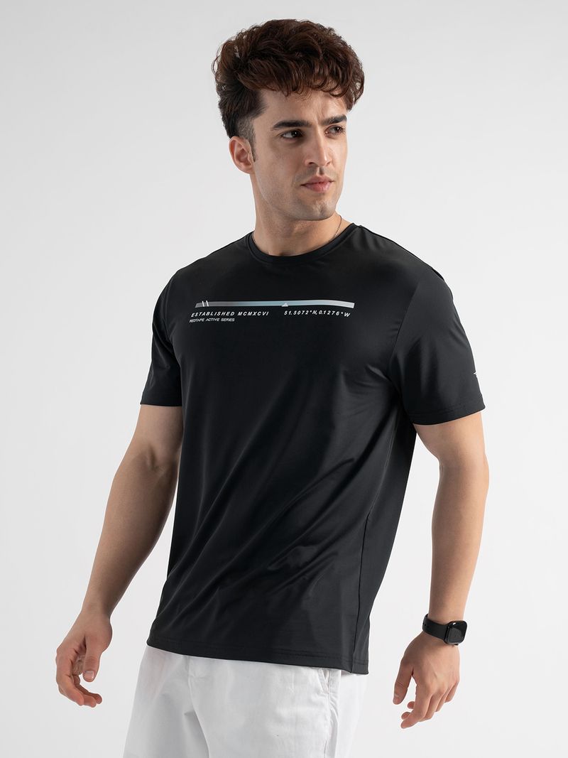 RED TAPE Men Black Nylon T-Shirt - Image 3