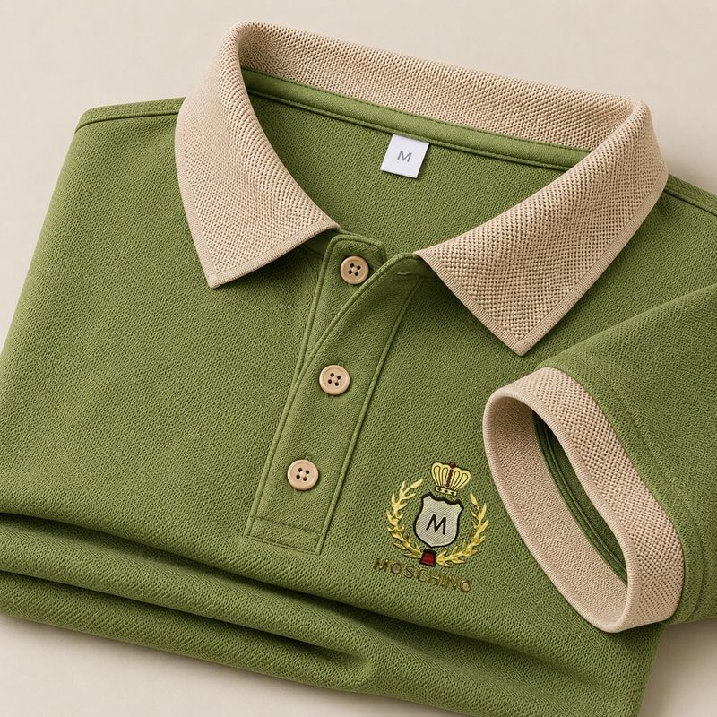 Rikaro Men Light Green Polo Neck T-Shirt - Image 2