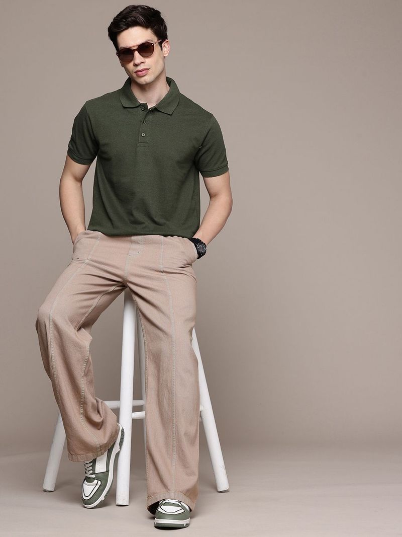 Moda Rapido Men Dark Green Polo Neck T-Shirt - Image 6