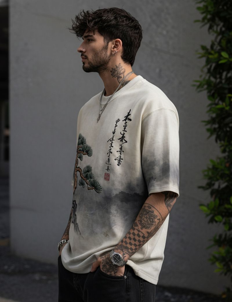 Force Men White, Dark Green T-Shirt - Image 5
