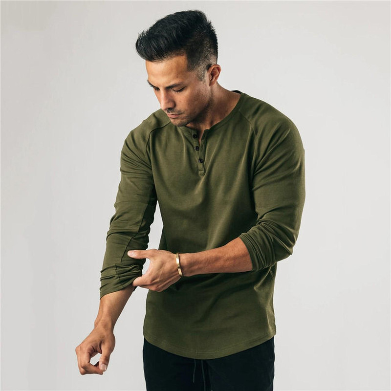 Pink Angel Men Solid Henley Neck Cotton Blend Grey T-Shirt