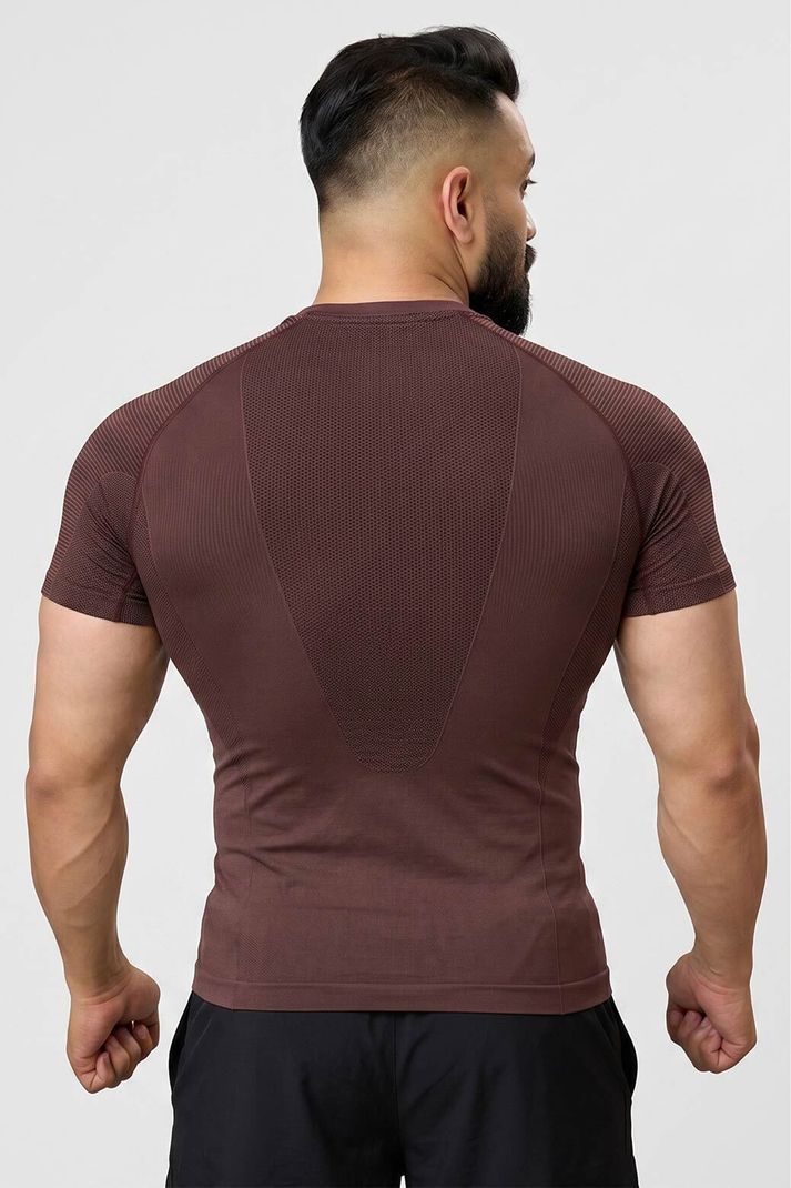 FuaarK Men Brown Typography T-Shirt - Image 3