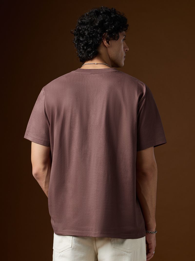 The Souled Store Men Brown Cotton T-Shirt - Image 3