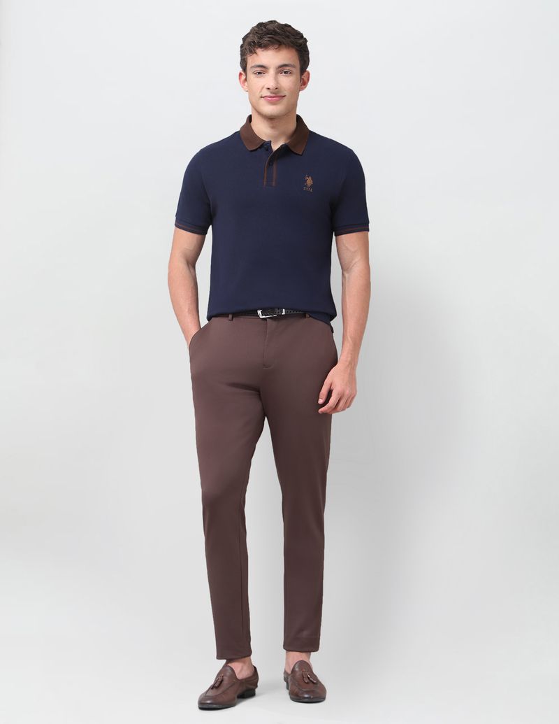 U.S. POLO ASSN. Men Blue Polo Neck T-Shirt - Image 6
