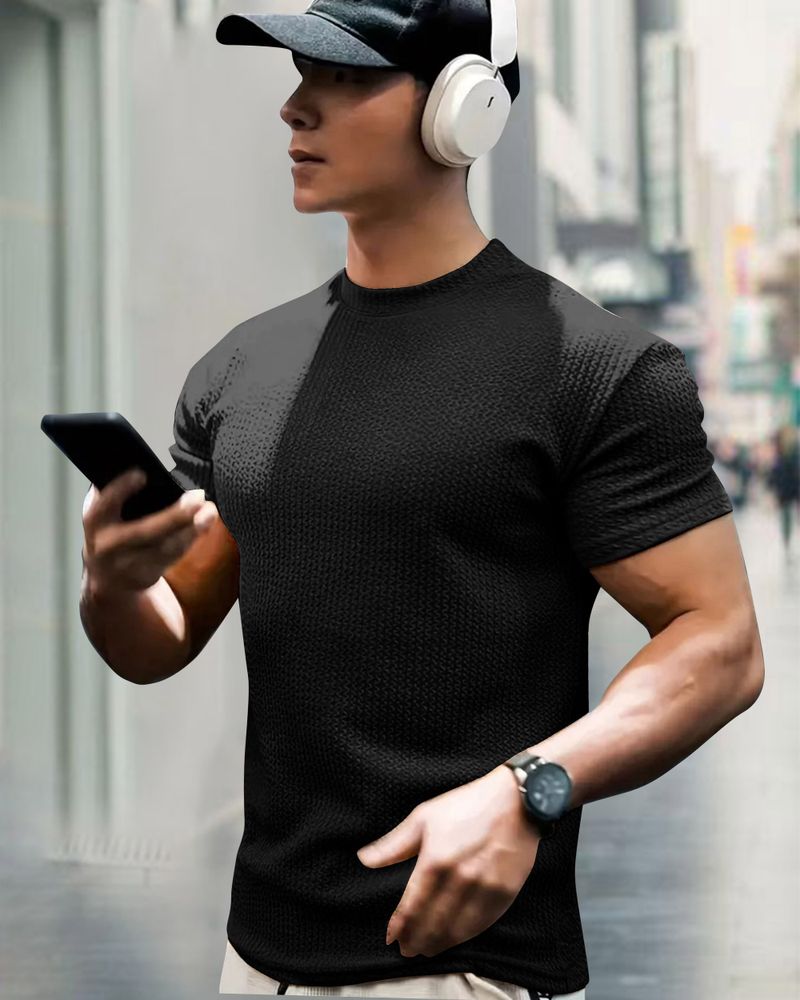 METRONAUT Men Black Cotton Blend T-Shirt - Image 5