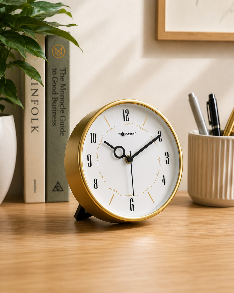 BOSCO Analog Gold Clock
