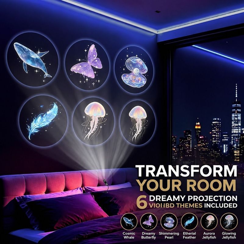 Pamidhar 6 Theme LED Star Projector Night Light, Black, 24 cm - Image 3