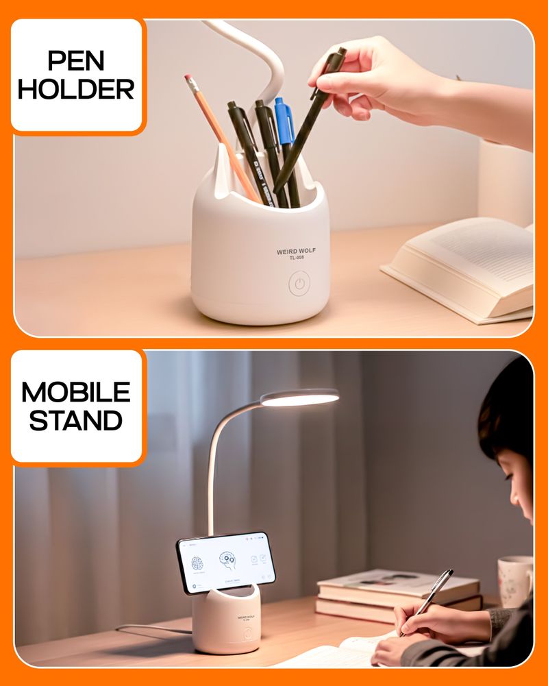 Rudefox 3 Colour Mode LED Study Lamp, 35 cm, White - Image 6
