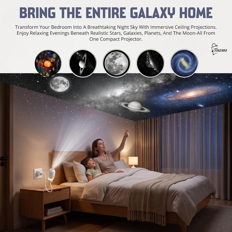 Finzara Rocket Design Galaxy Projector Lamp - Image 3