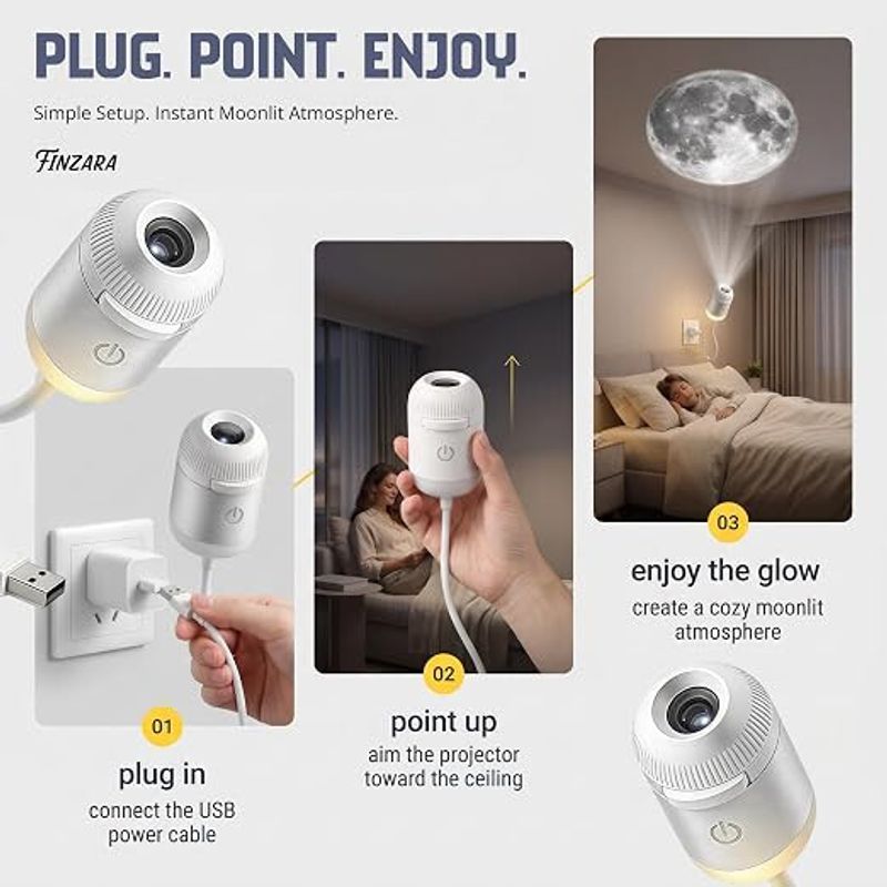 Sinpa Impex USB Projector Night Light (5 cm, White) - Image 6