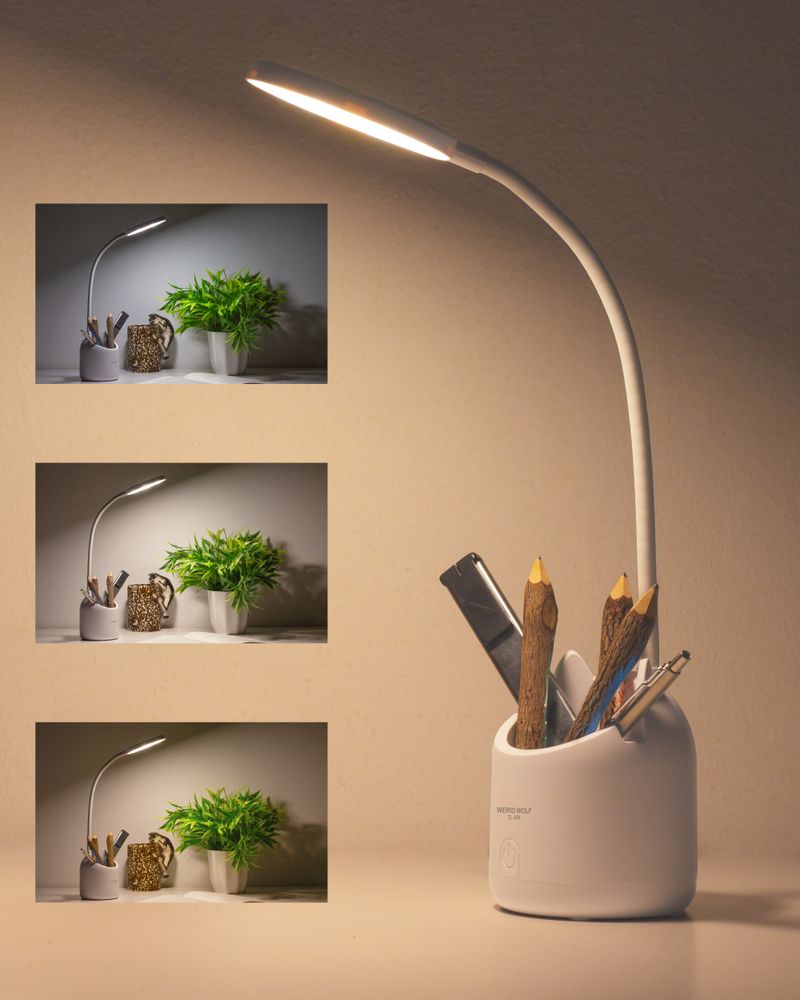 Rudefox 3 Colour Mode LED Study Lamp, 35 cm, White - Image 2