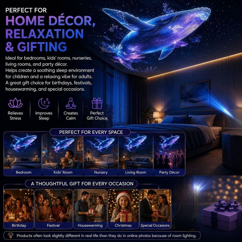 Pamidhar 6 Theme LED Star Projector Night Light, Black, 24 cm - Image 5