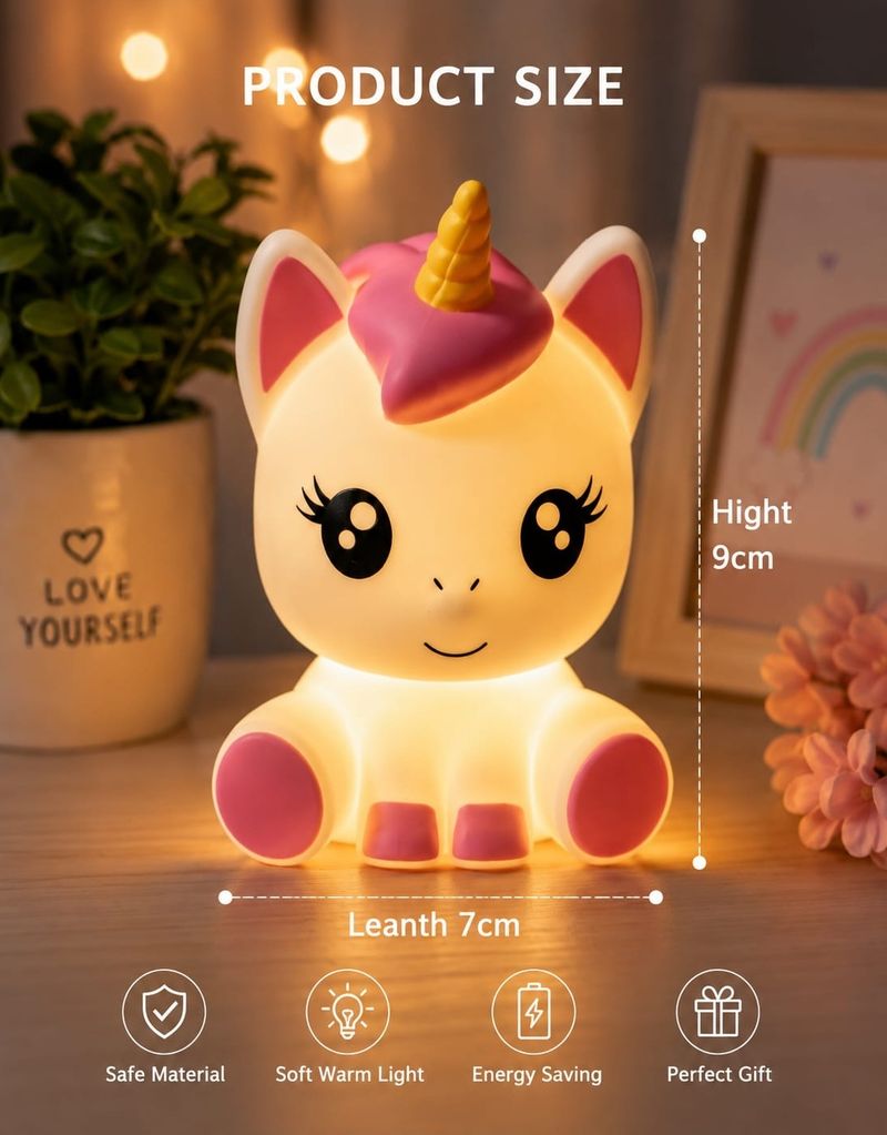 SR ENTERPRISE Cute Unicorn LED Silicone Night Lamp - Image 6