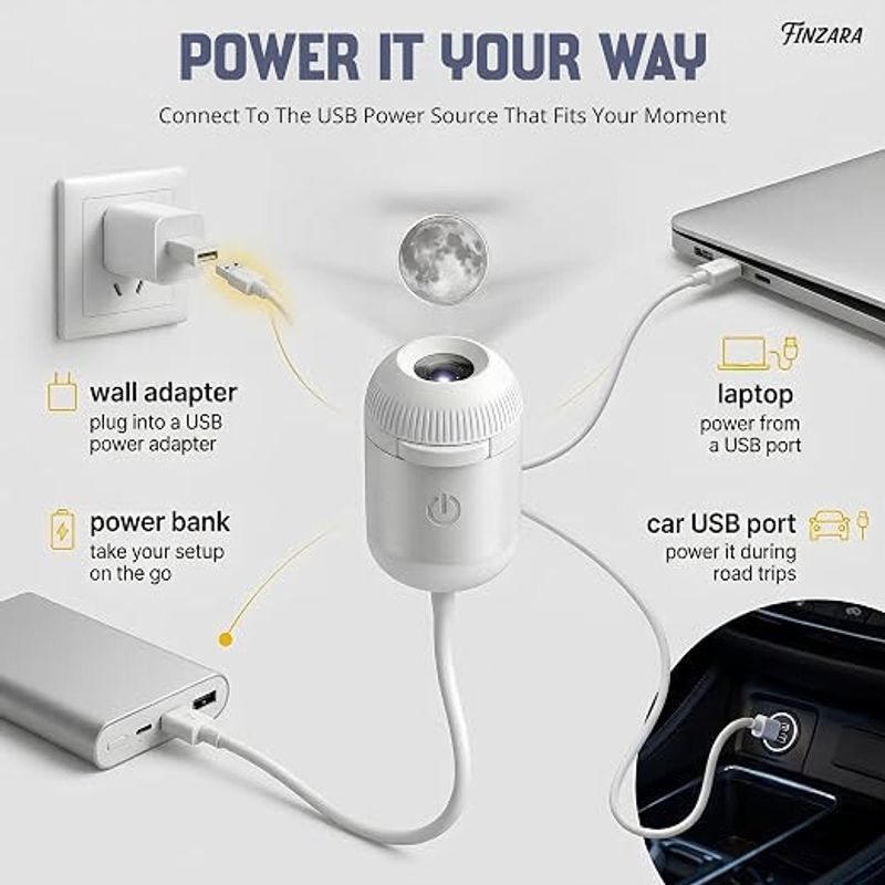 Sinpa Impex USB Projector Night Light (5 cm, White) - Image 3