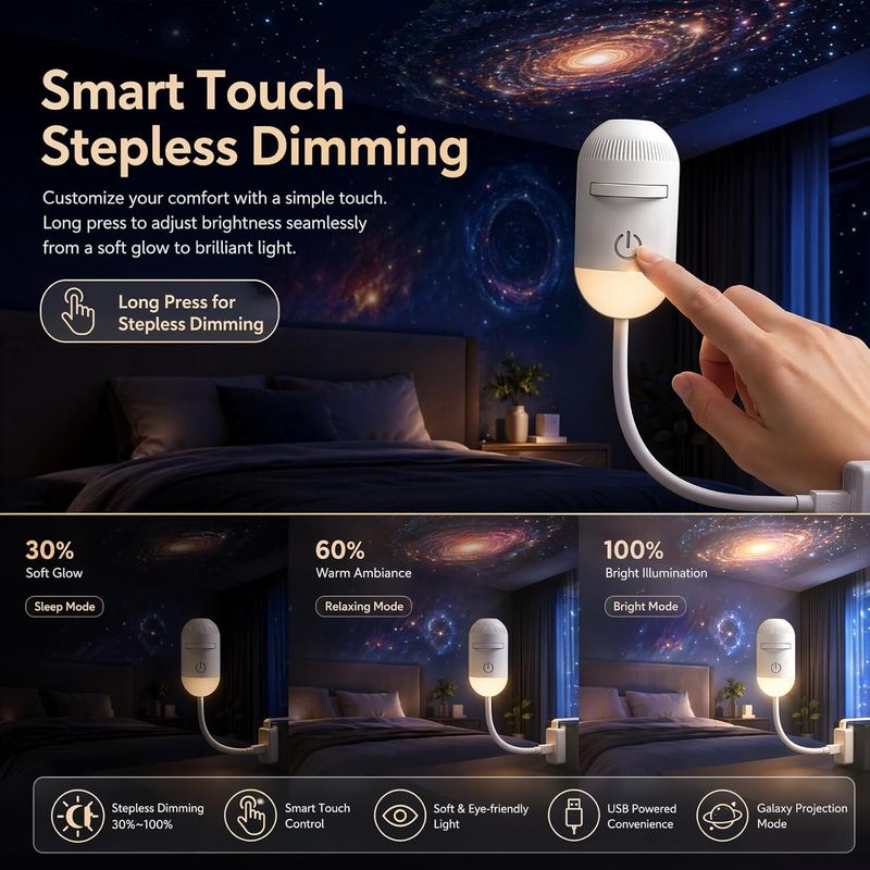 WALLI WILLA Galaxy Projector Light with 6 Slides - Image 4