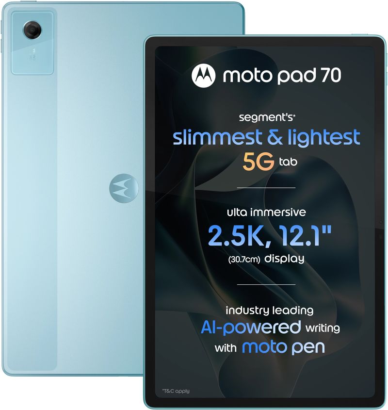 MOTOROLA pad 70 8 GB RAM 256 GB ROM 12.1 inch with Wi-Fi+5G Gaming Tablet (PANTONE Sea Angel)