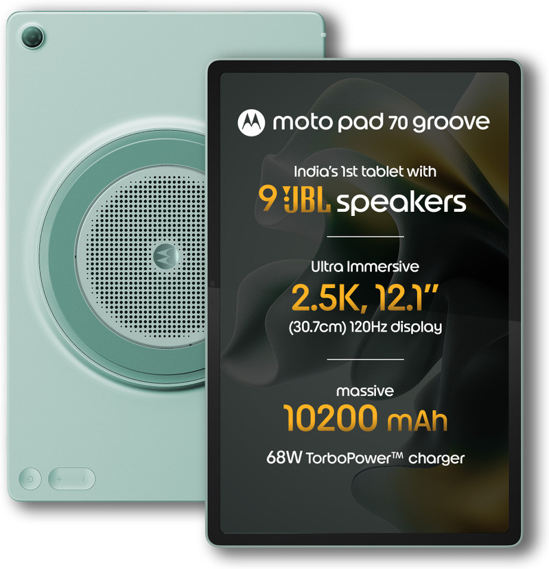 MOTOROLA pad 70 Groove 8 GB RAM 256 GB ROM 12.1 inch with Wi-Fi Only Gaming Tablet (PANTONE Blue Surf)