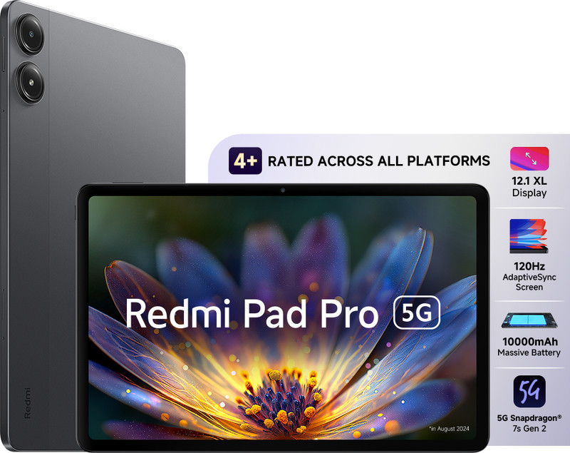 REDMI  Pad Pro 6 GB RAM 128 GB ROM 12.1 inch with Wi-Fi Only Gaming Qualcomm Snapdragon 7s Gen 2 Tablet (Graphite Grey)