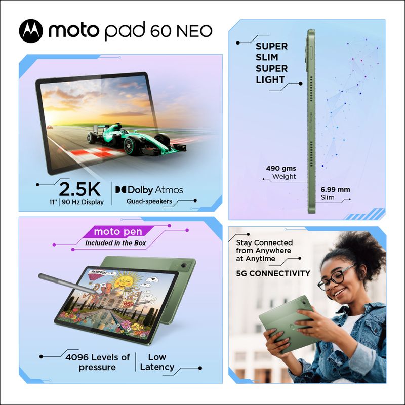 Motorola Pad 60 Neo 11 inch 8GB RAM 128GB ROM Bronze 6300 Tablets - Image 3