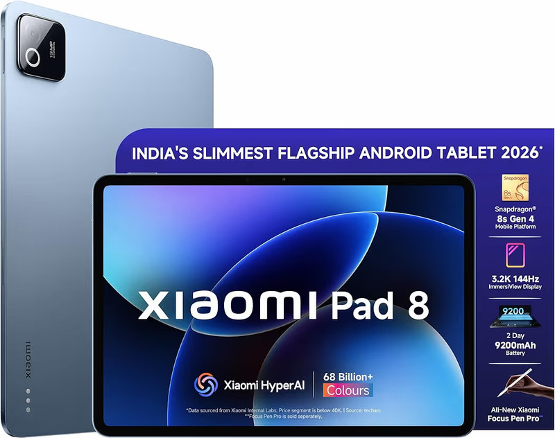 Xiaomi Xiaomi Pad 8 12 GB RAM 256 GB ROM 11.2 inch with Wi-Fi Only Gaming Tablet (Titanium Blue)