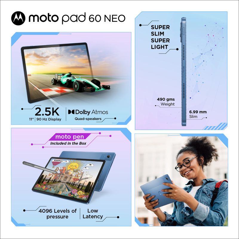 Motorola Pad 60 Neo 4GB 128GB 11 inch Wi-Fi Tablet 6300 Tablets - Image 3