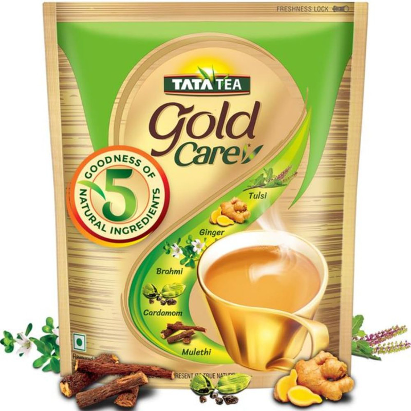 Tata Tea Gold Care Goodness of 5 Ingredients, Tea Pouch (Flavor wali chai)