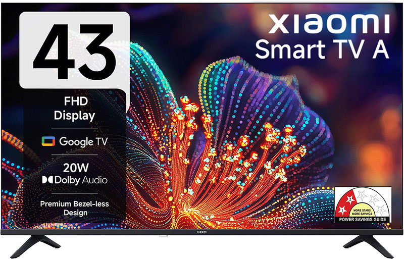 XIAOMI A Series 108 cm (43 inch) Full HD LED Smart Google TV with 200+ Free Channels | HDR 10 | Dolby Audio | Premium Metal Bezel-less Design | DTS X 