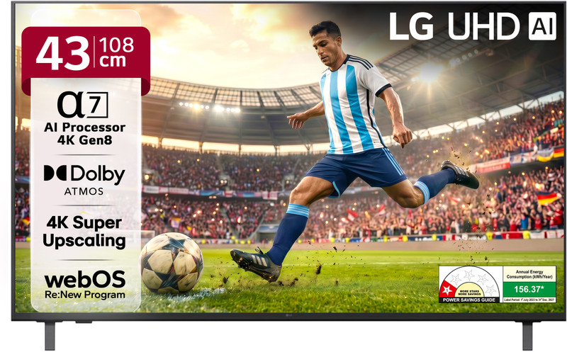 LG AI TV UA8200 108 cm (43 inch) Ultra HD (4K) LED Smart WebOS TV...more deal from flipkart