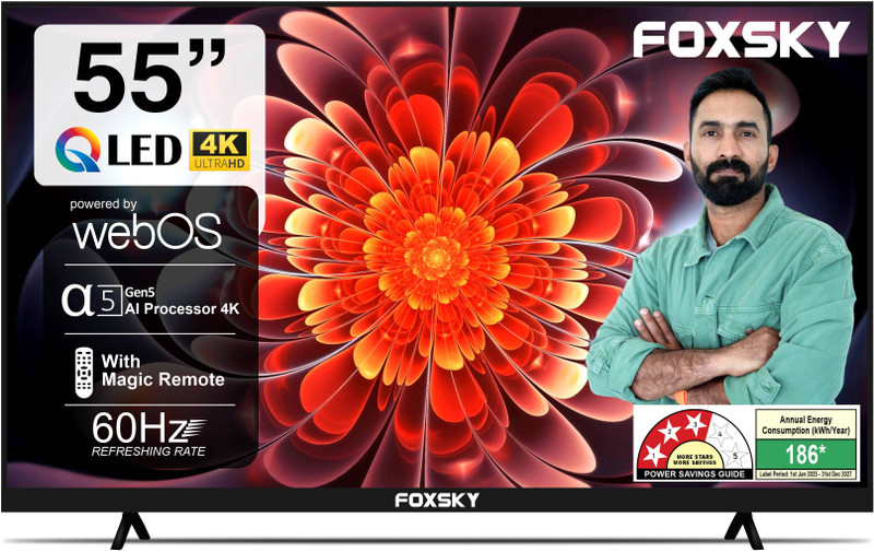 Foxsky 139 cm (55 inch) QLED Ultra HD (4K) Smart Google TV with HDR10 55FS-GOOGLE LED TV