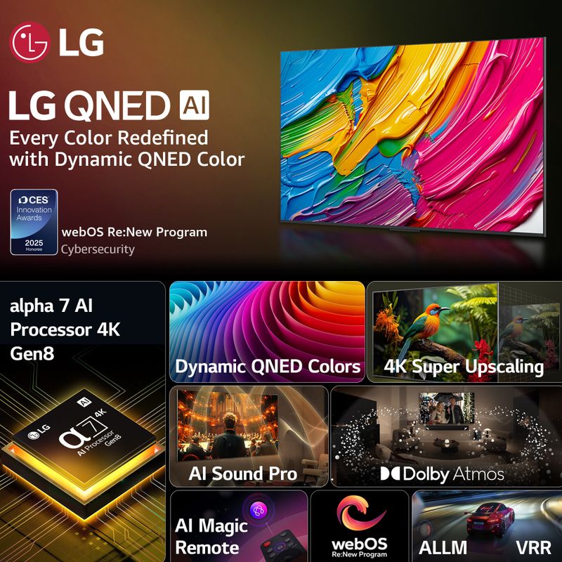 LG AI TV QNED 8AA 43 inch 4K Smart TV - Image 3