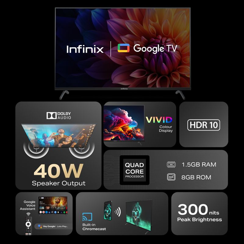 Infinix 32 inch HD Ready LED Smart Google TV - Image 5